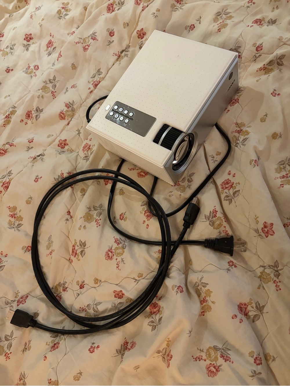 Compact White Mini Projector w/ HDMI Cable Included